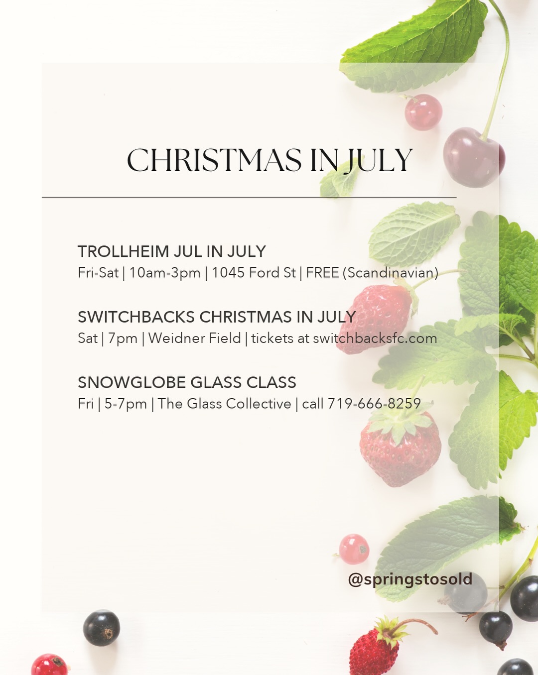 Last full weekend of July in the Springs, and half the town is doing Christmas, photo 2