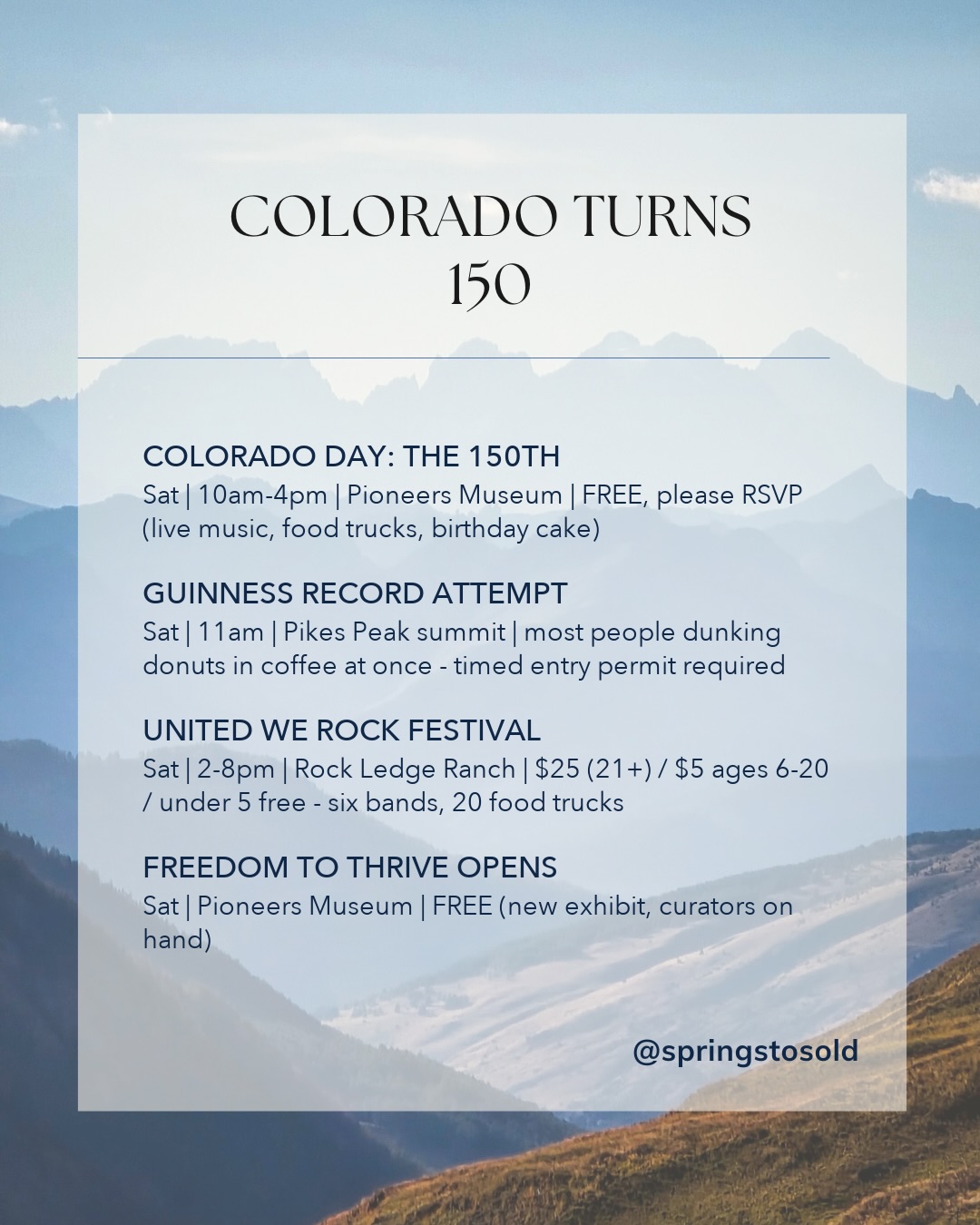 Colorado turns 150 on Saturday, and the Springs is going all out!, photo 2