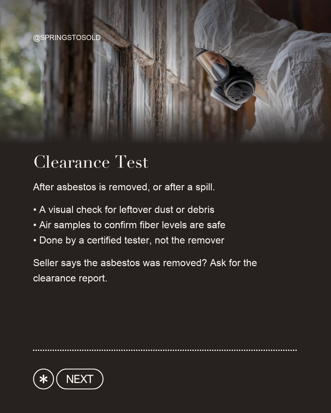 There are 3 different types of asbestos tests., photo 7